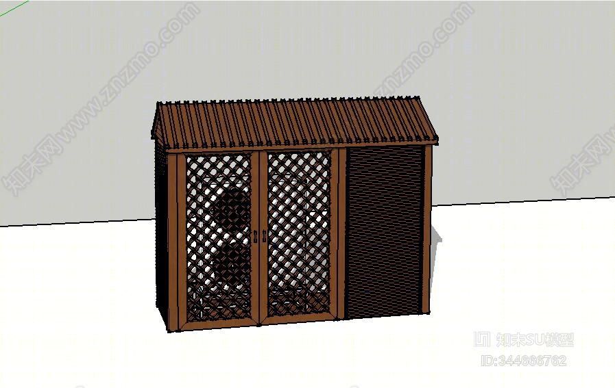 现代木质室外空调机房SU模型下载【ID:344666762】