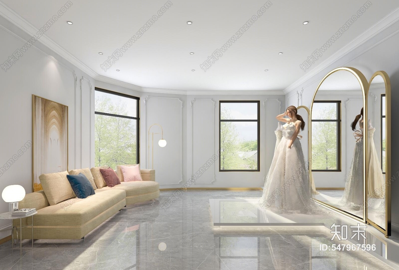 简欧婚纱店3D模型下载【ID:547967596】