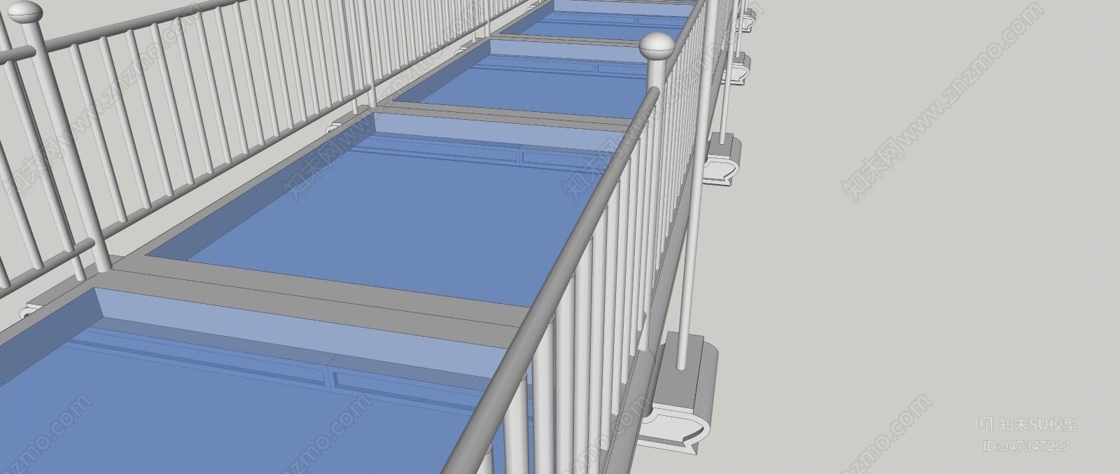 现代吊桥SU模型下载【ID:947347233】