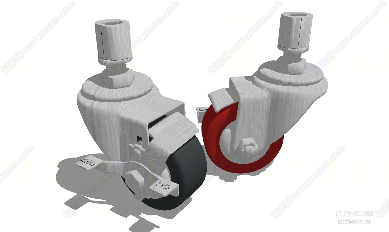 现代风格推车万向轮SU模型下载【ID:750963465】