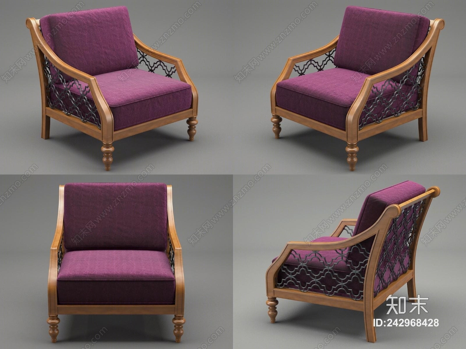 现代椅子模型3D模型下载【ID:242968428】