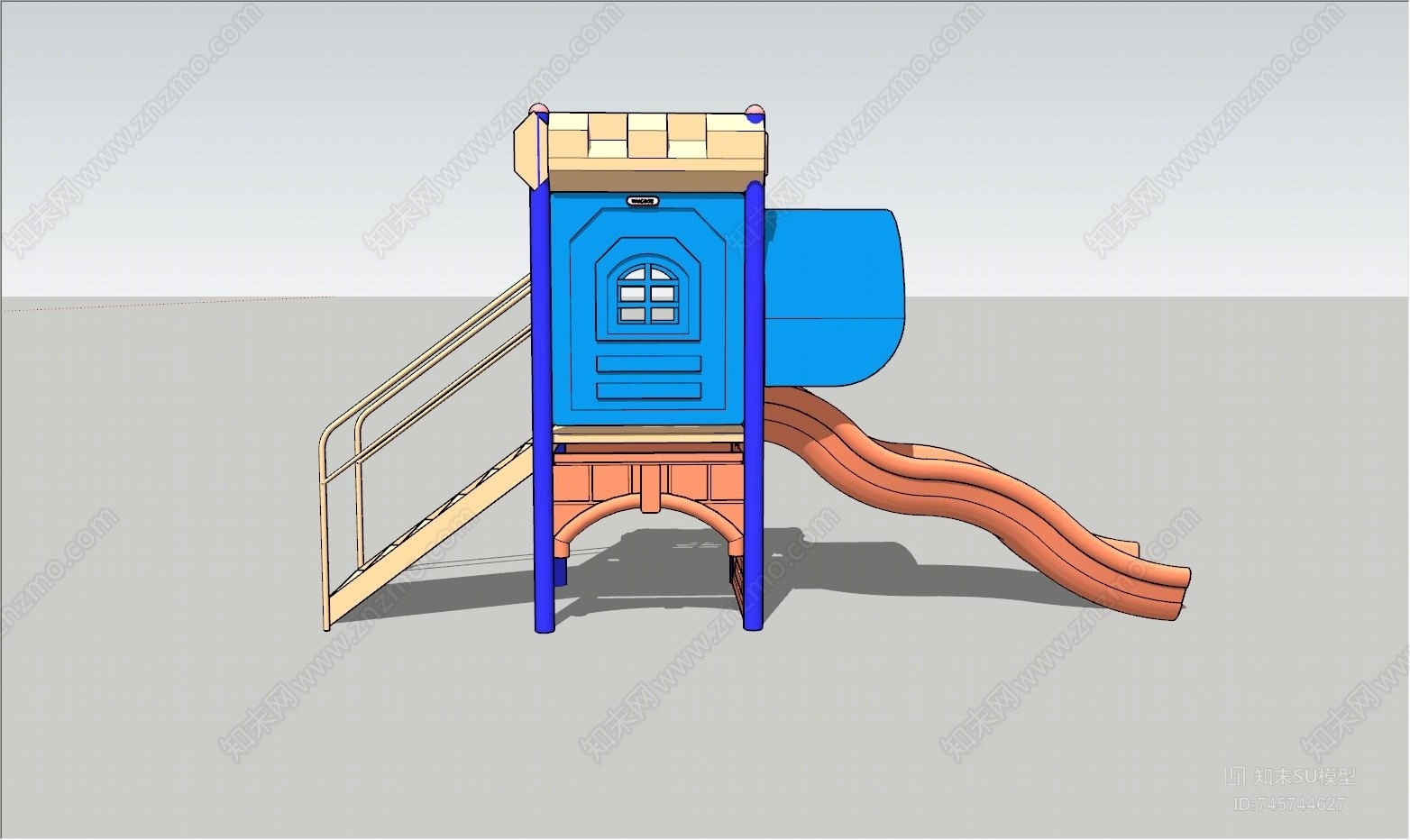 现代儿童游乐设施SU模型下载【ID:745744627】