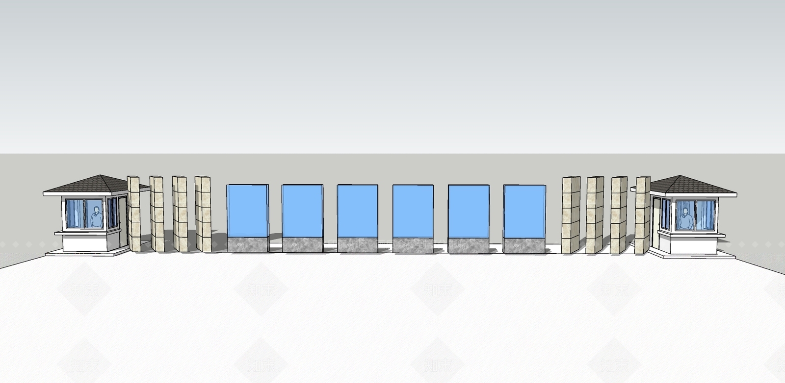现代大学大门SU模型下载【ID:832510378】