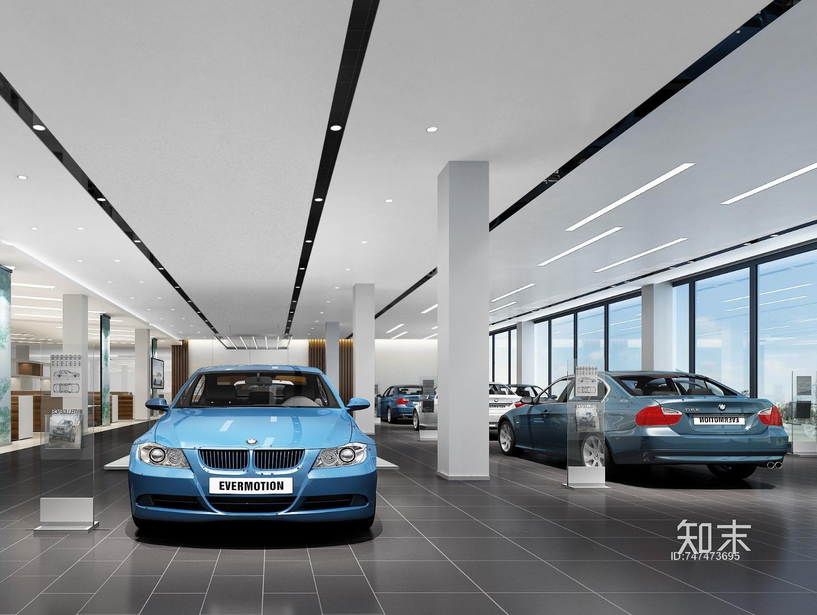 著名宝马mini汽车4s展厅丨效果图施工图下载【ID:747473695】