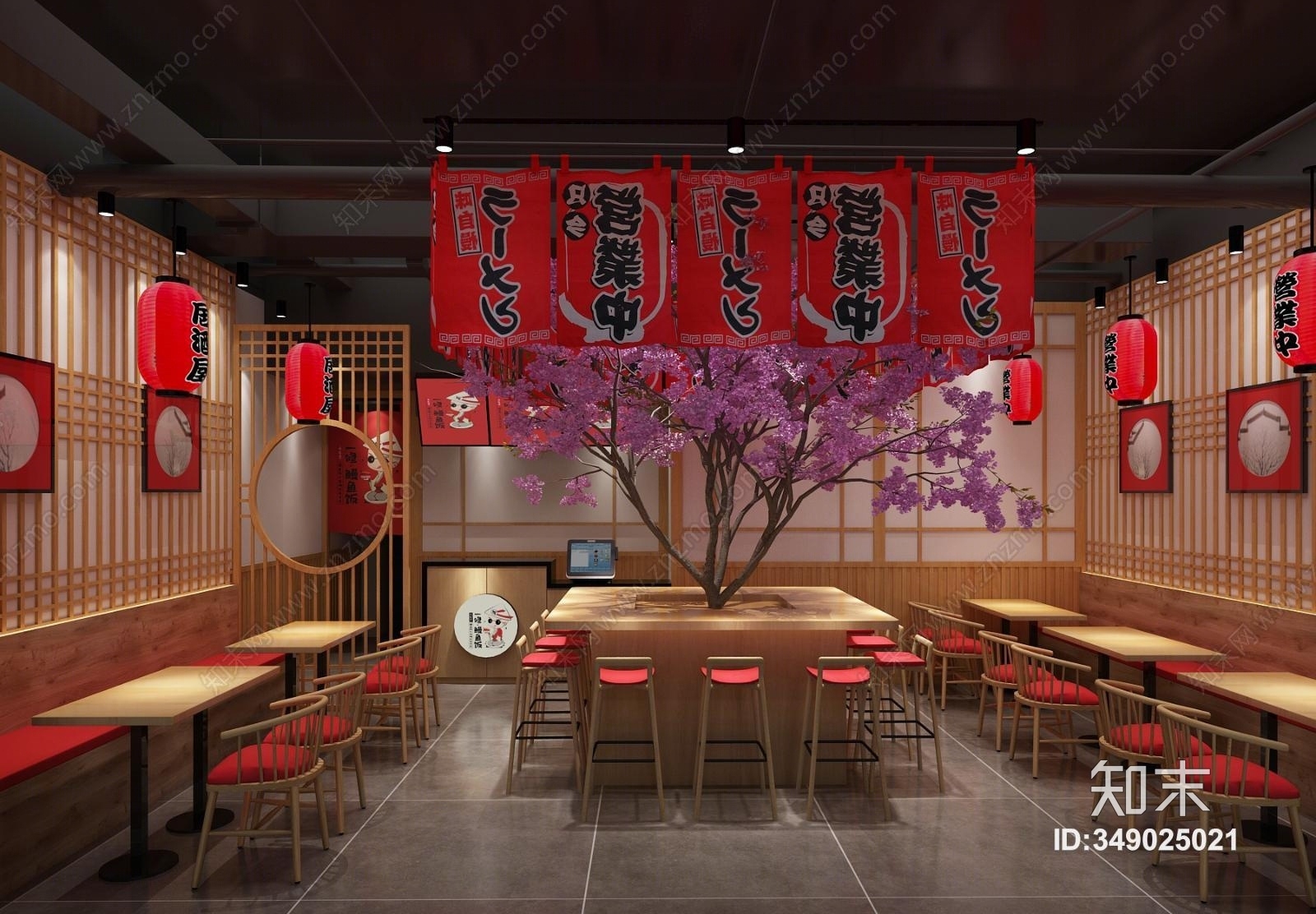 日式料理餐厅3D模型下载【ID:349025021】