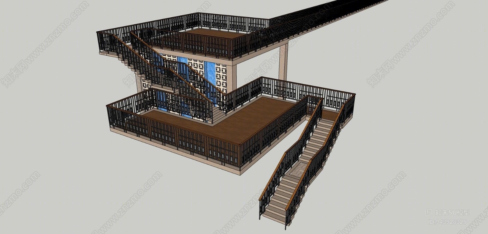 中式天桥SU模型下载【ID:943928325】