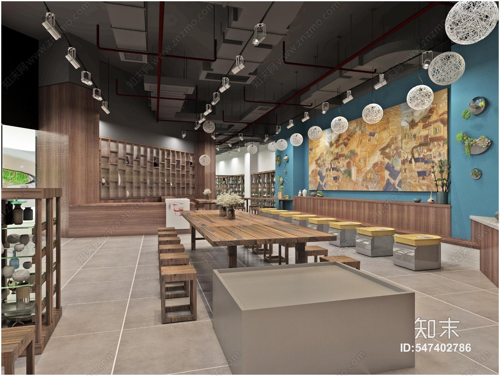 北欧陶艺馆3D模型下载【ID:547402786】