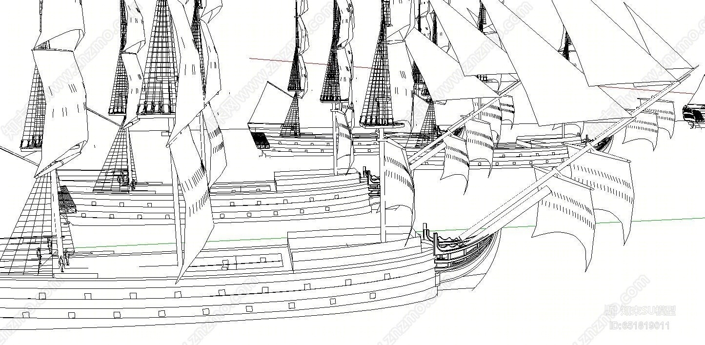 北欧风格货船SU模型下载【ID:651819011】