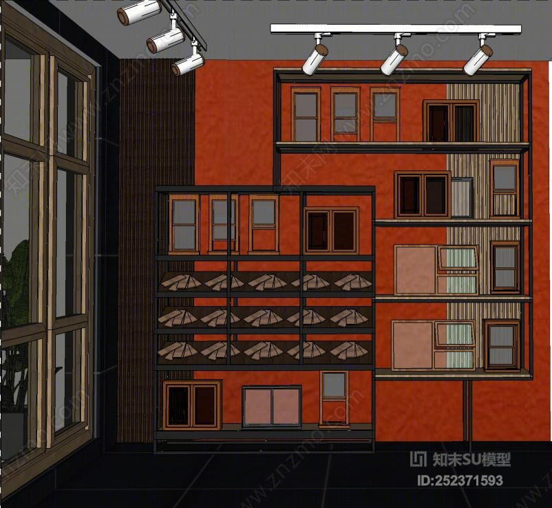 现代风格展示架SU模型下载【ID:252371593】