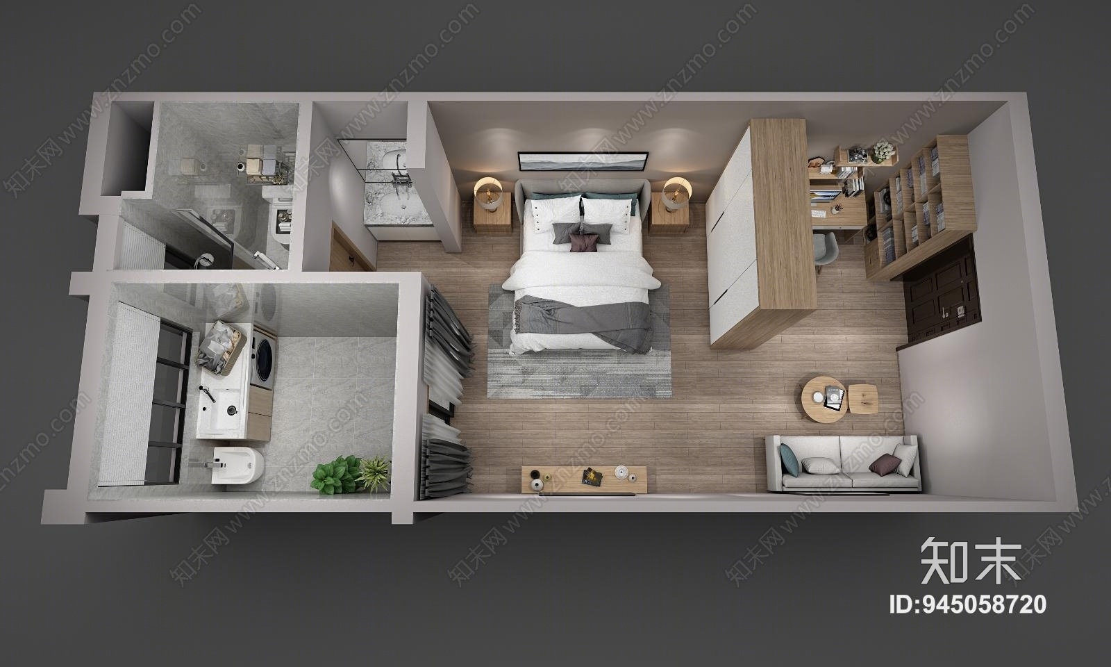 现代员工宿舍3D模型下载【ID:945058720】
