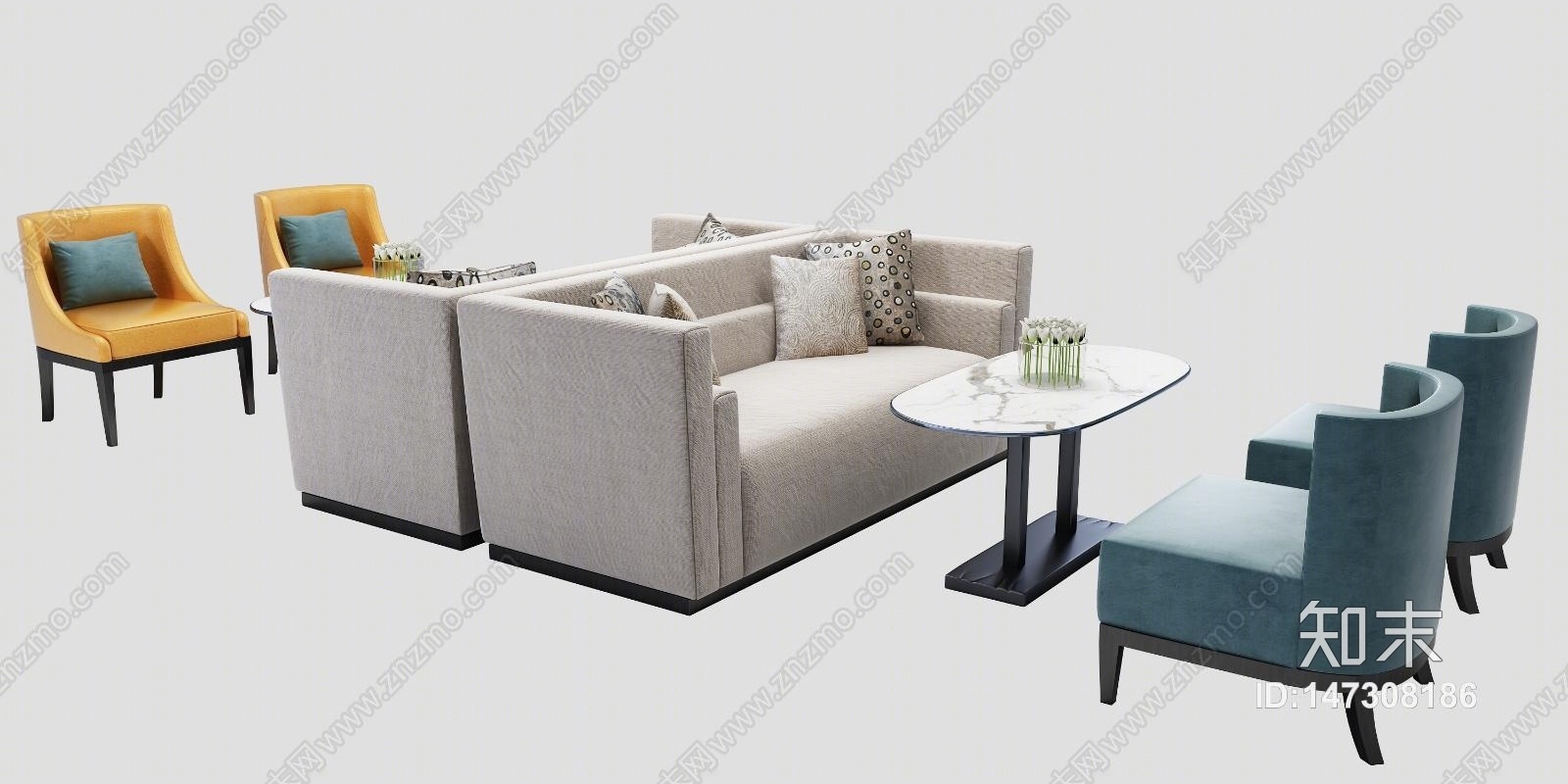现代沙发3D模型下载【ID:147308186】
