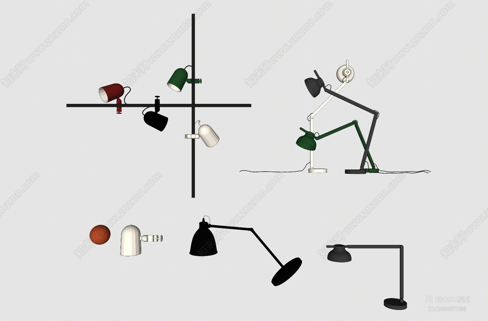 北欧风格灯具组合SU模型下载【ID:248467088】