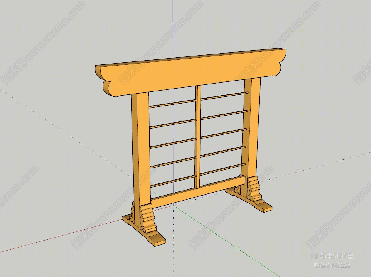 古典祈福架SU模型下载【ID:247348222】