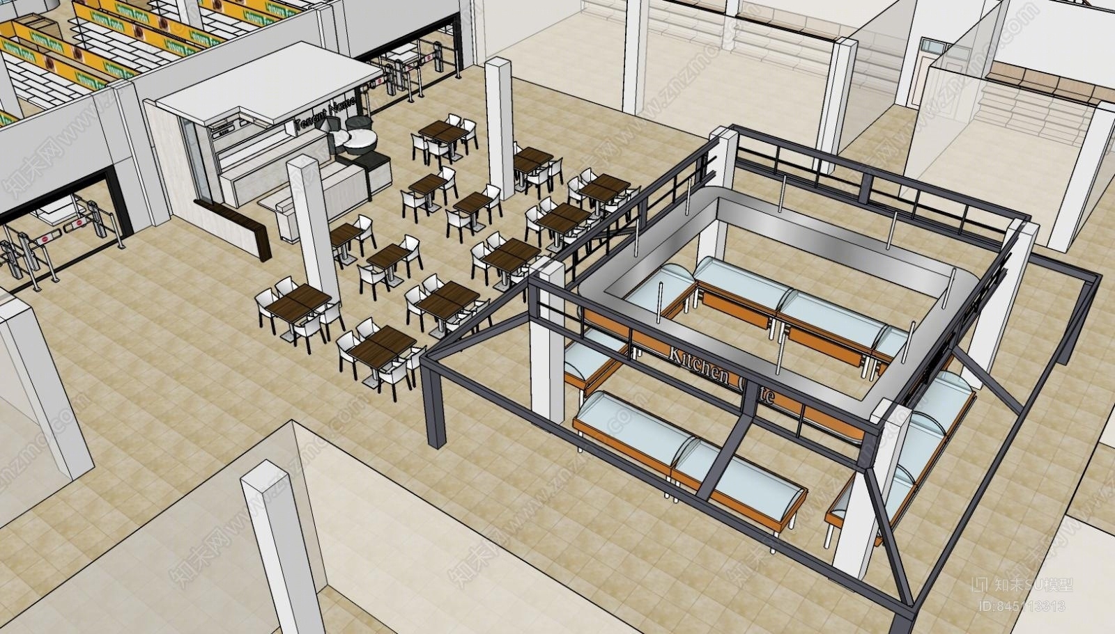 现代大型商场超市SU模型下载【ID:845113313】