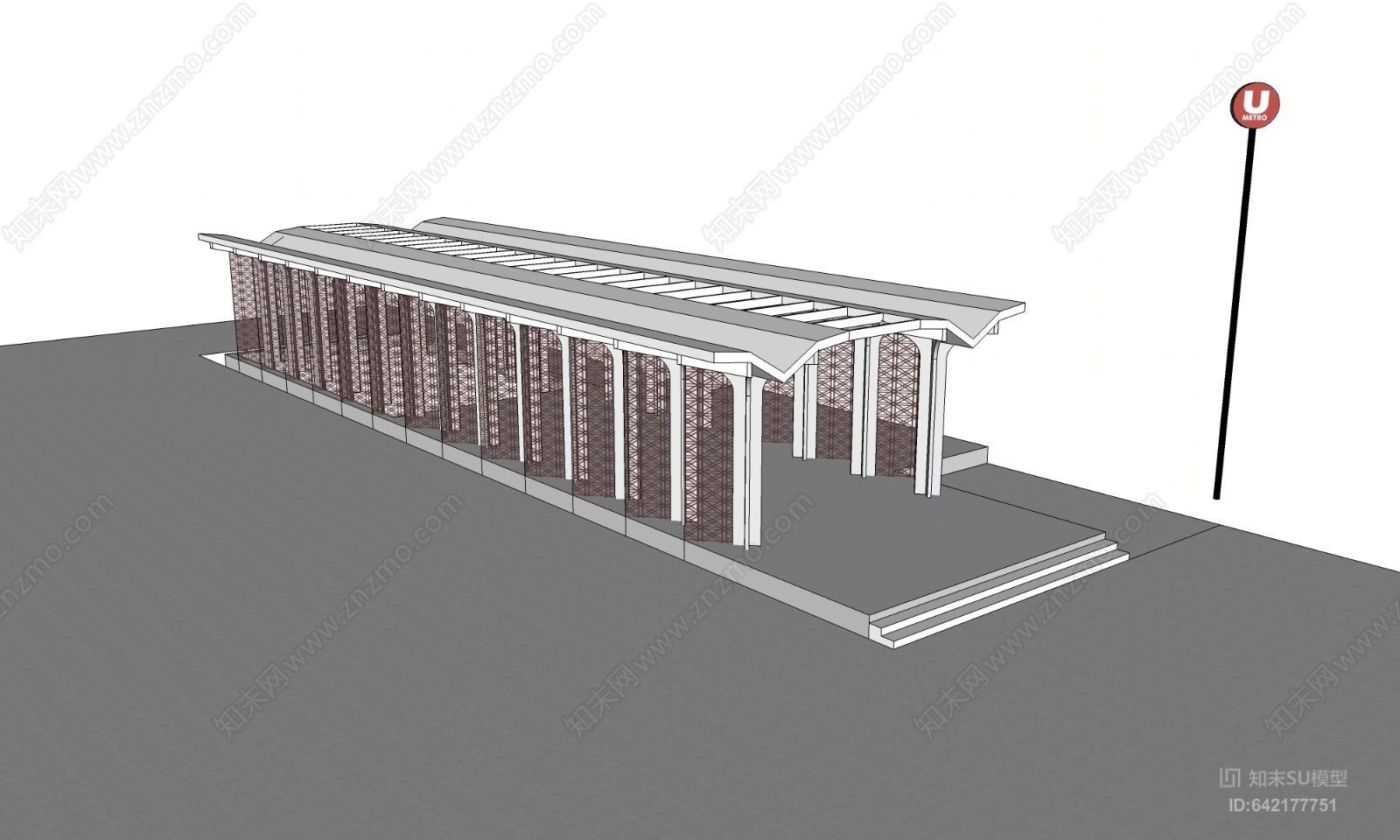 地铁出入口SU模型下载【ID:642177751】