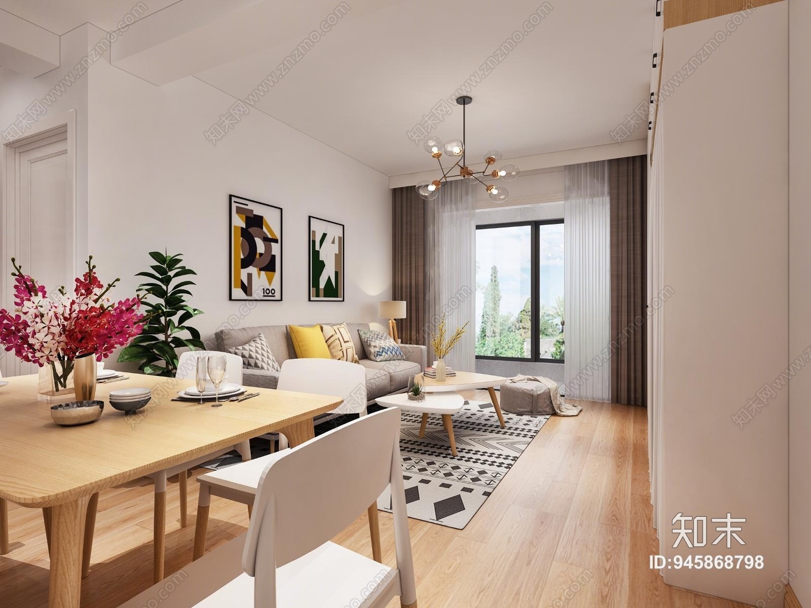 北欧单身公寓3D模型下载【ID:945868798】