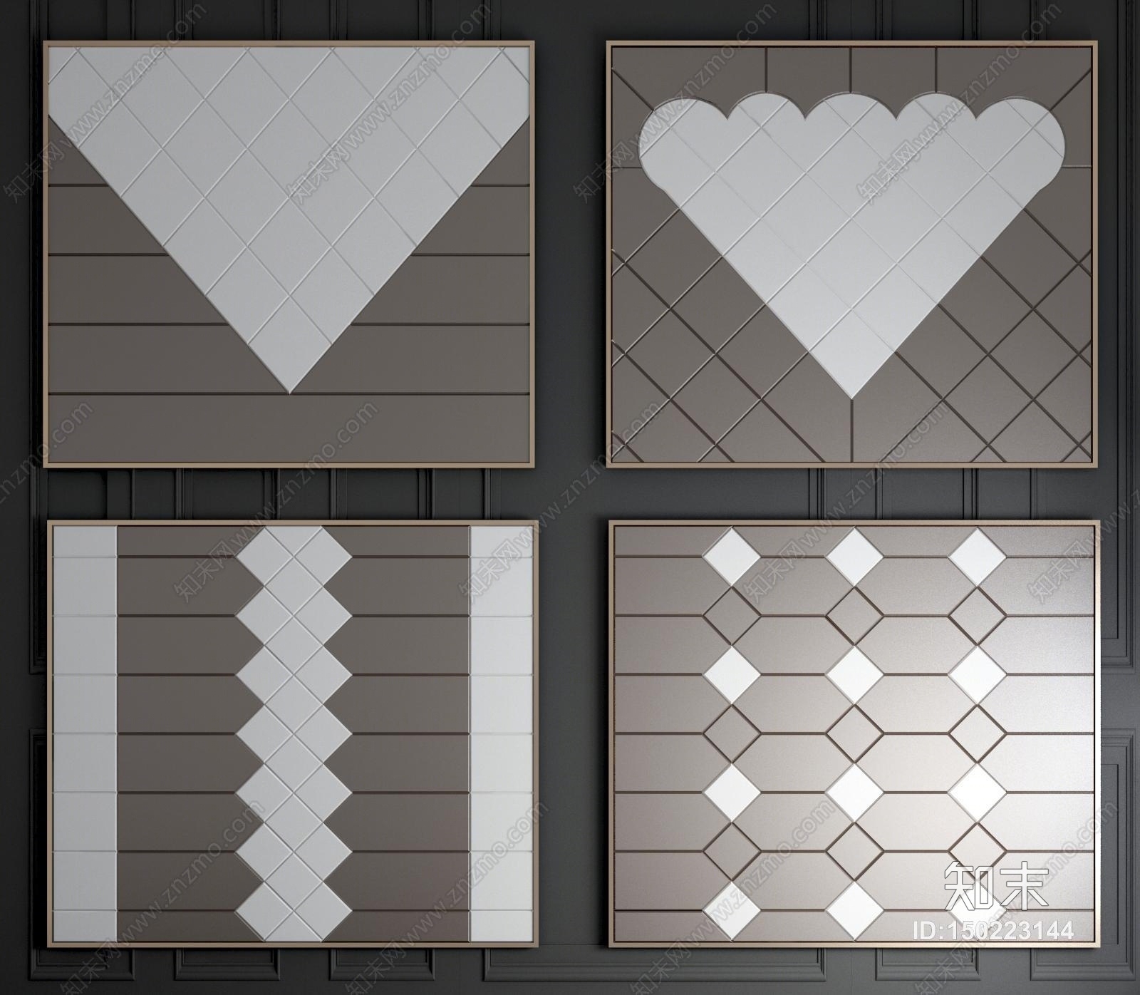 现代软包3D模型下载【ID:150223144】