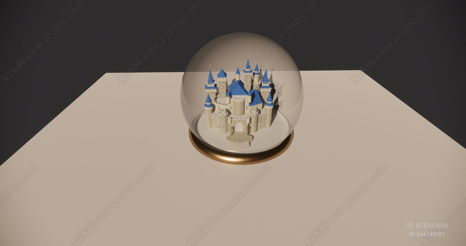 现代天鹅城堡水晶球SU模型下载【ID:944145761】