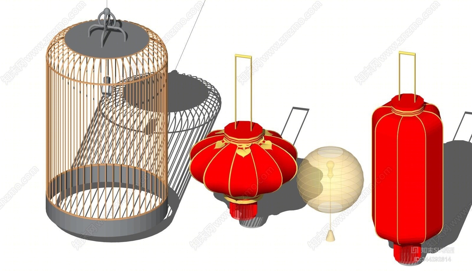 中式灯笼SU模型下载【ID:344292814】