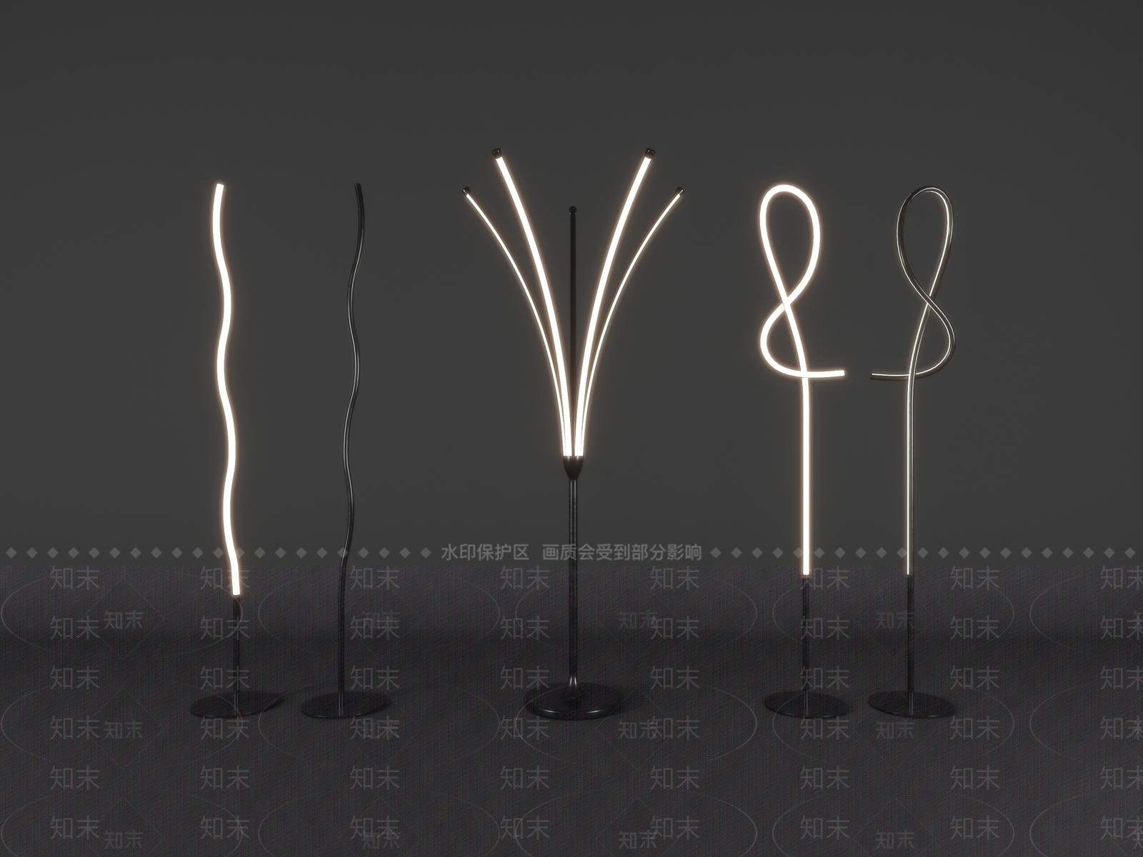 现代落地灯模型3D模型下载【ID:634500214】