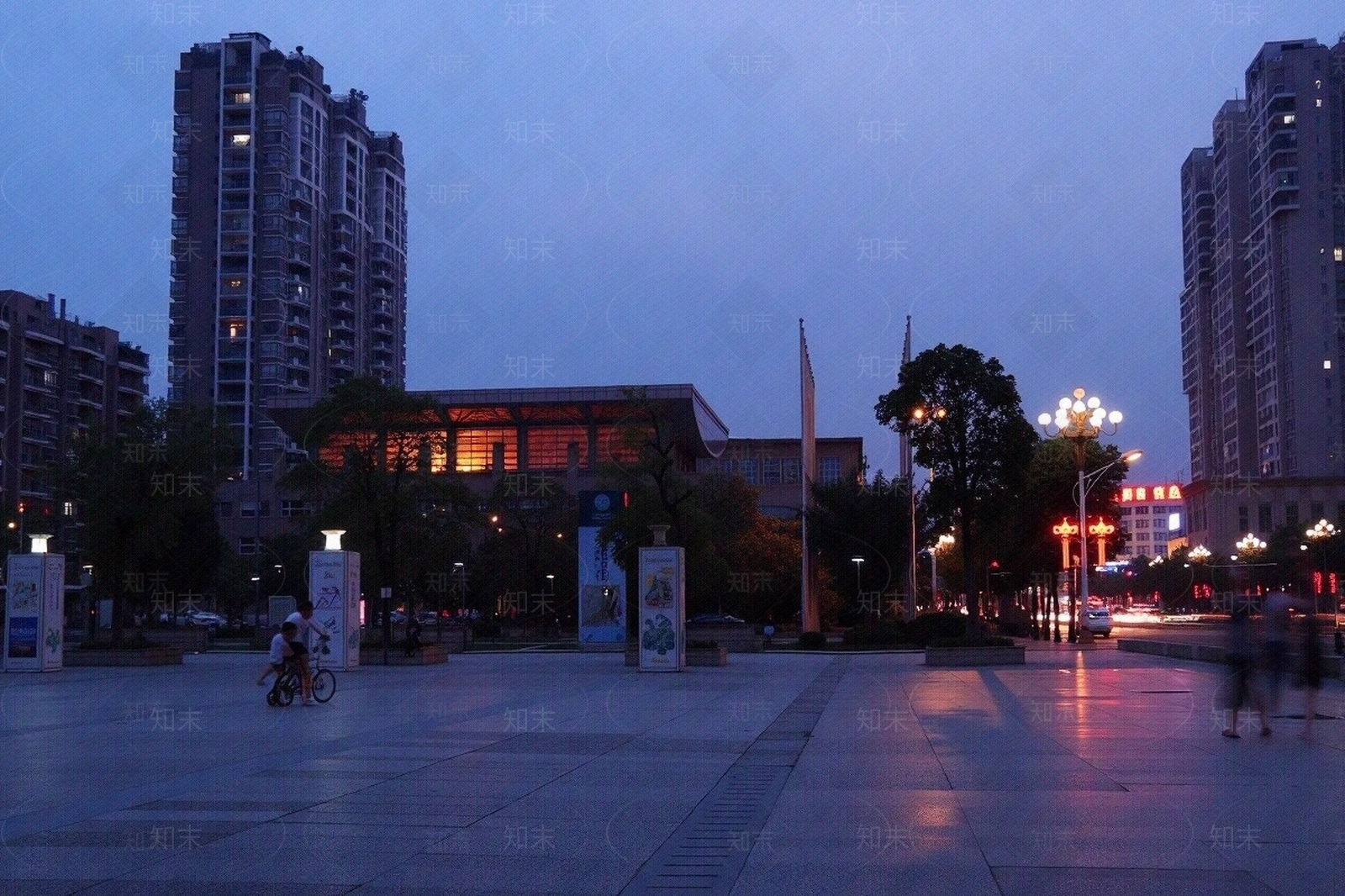 晚上小区外景贴图下载【ID:1195334691】