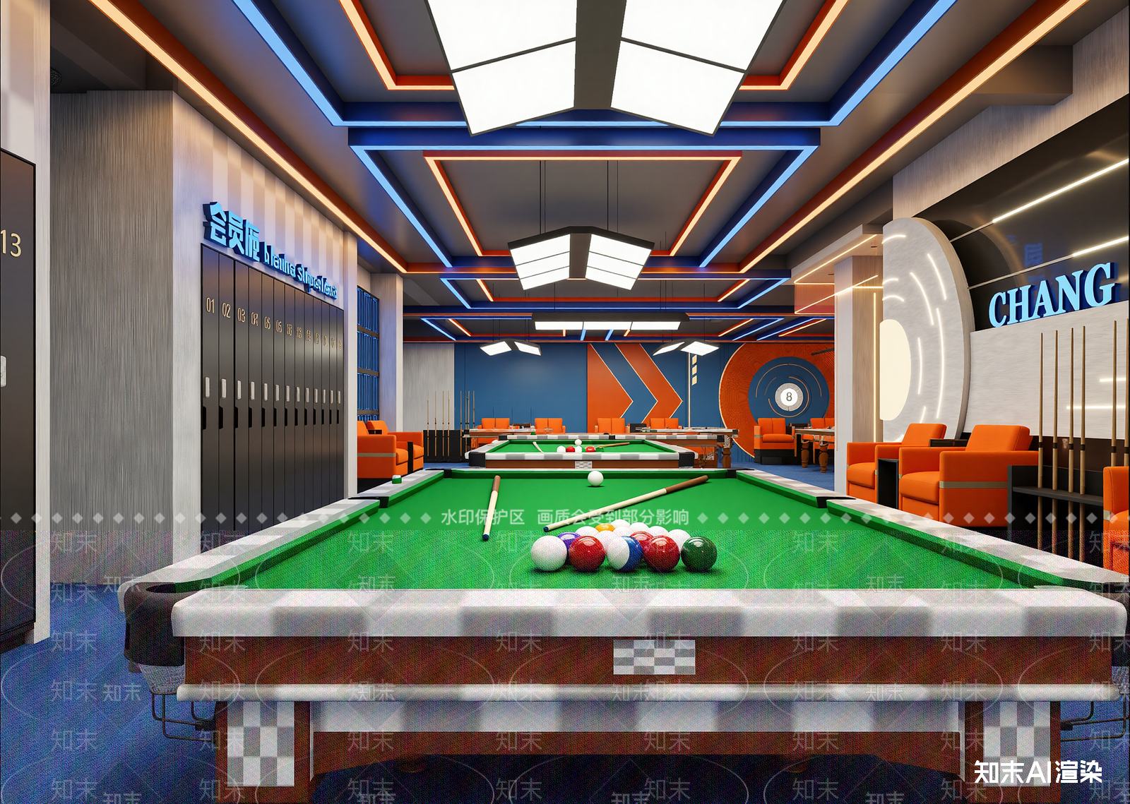 现代台球室3D模型下载【ID:1215067001】