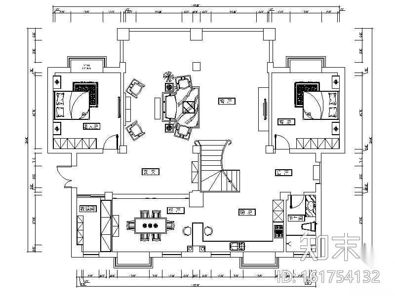 欧式三层别墅方案图cad施工图下载【ID:161754132】