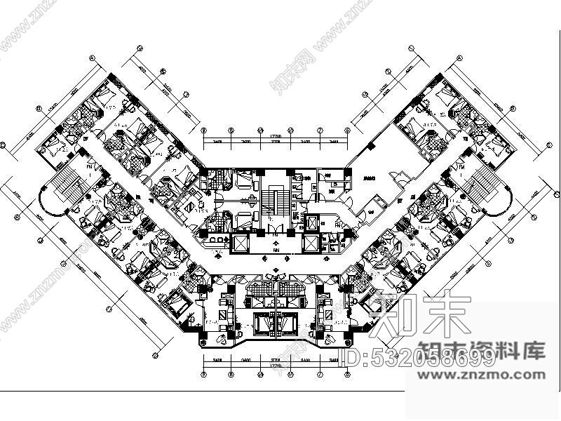 施工图某酒店标准客房装修设计方案cad施工图下载【ID:532058699】