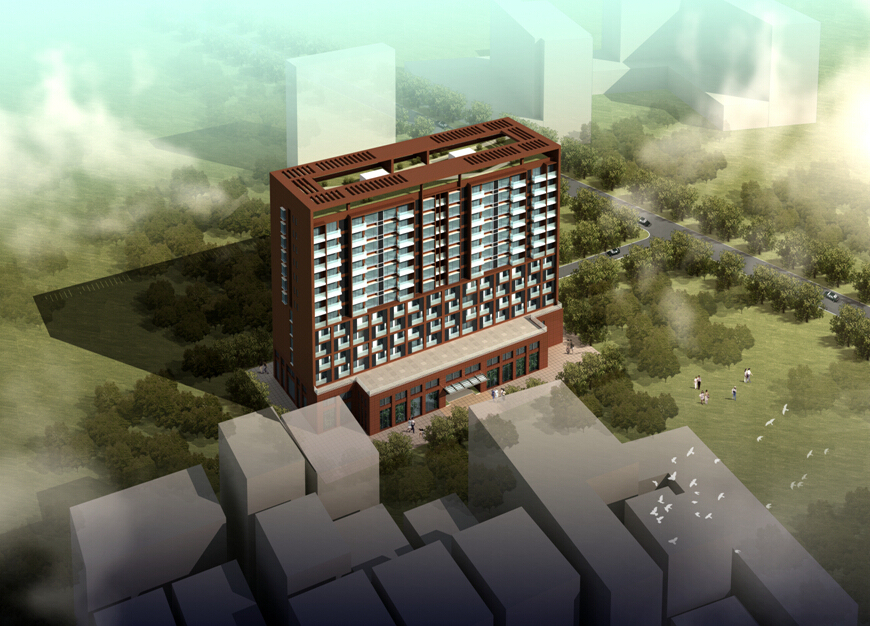 [贵州]13层现代风格养老公寓建筑设计方案文本cad施工图下载【ID:151649156】