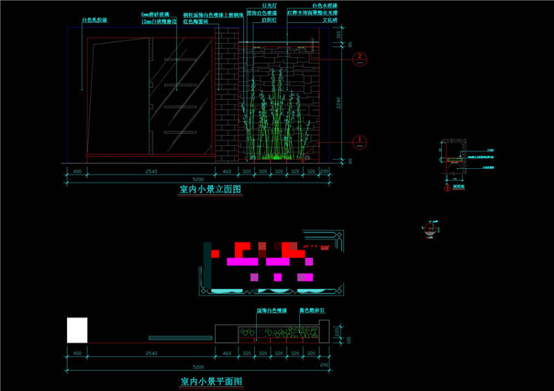 室内小景平面图CAD景观图纸施工图下载【ID:149638176】