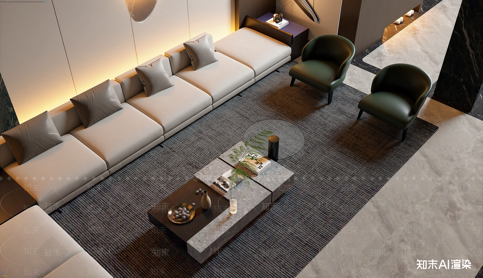 现代家居客厅3D模型下载【ID:1222027609】