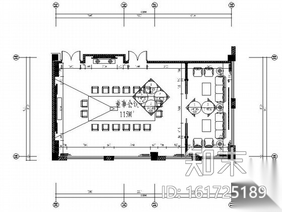 120㎡董事长会议室装修图cad施工图下载【ID:161725189】