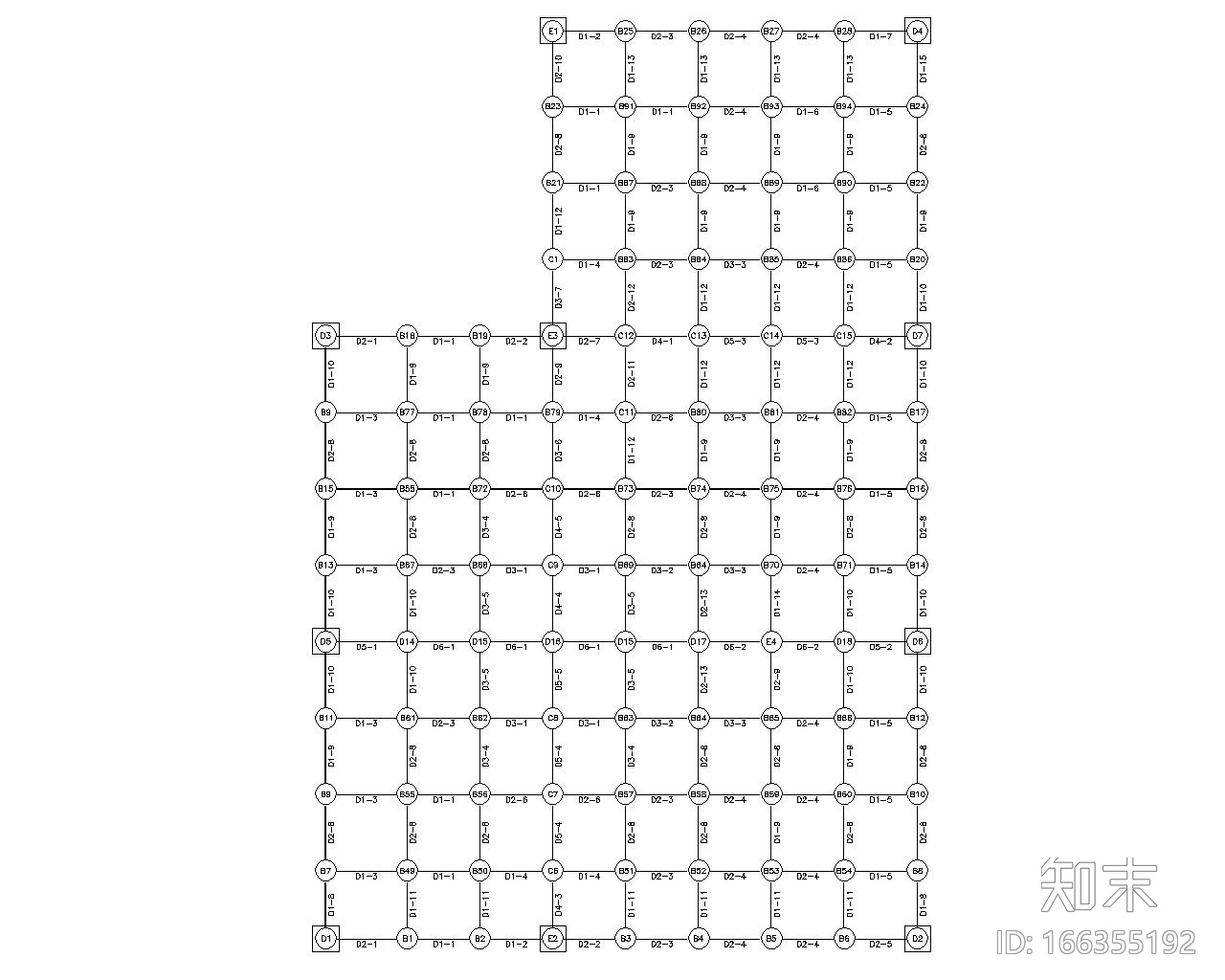 某综合楼屋面网架结构施工图（CAD）cad施工图下载【ID:166355192】