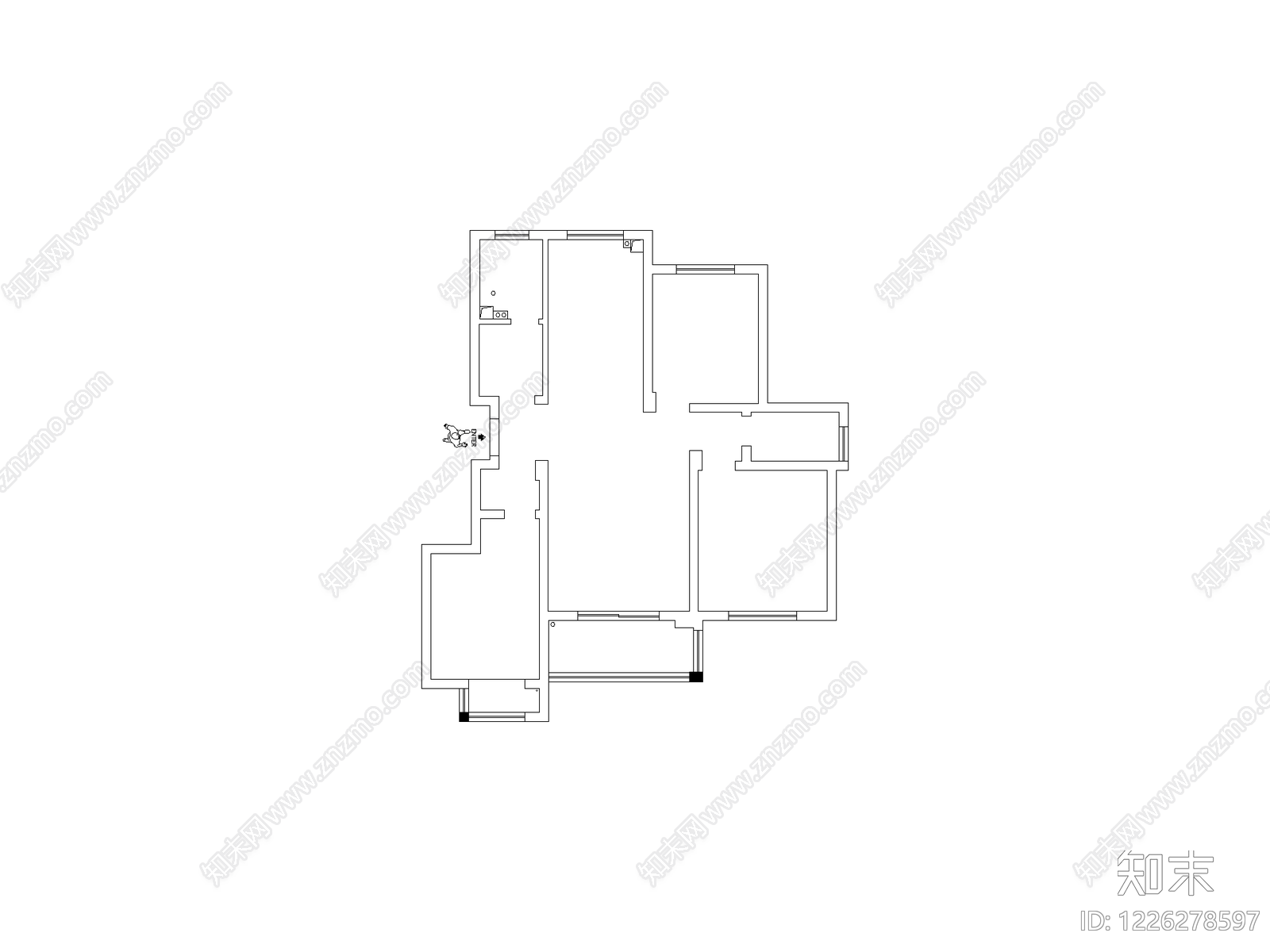 沙发cad施工图下载【ID:1226278597】