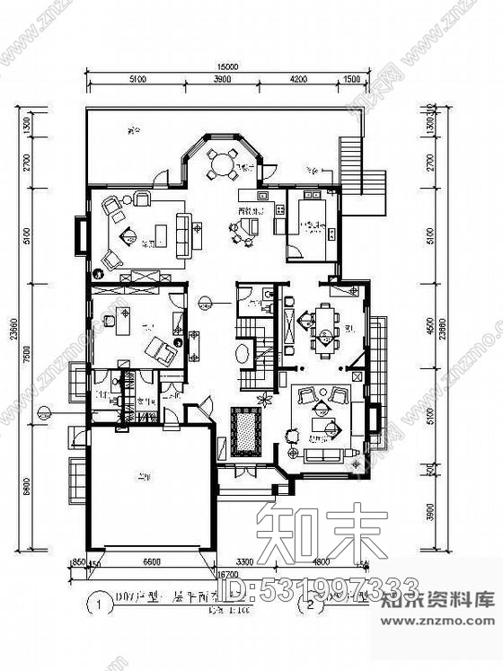 施工图北京欧式别墅D07型装修图cad施工图下载【ID:531997333】