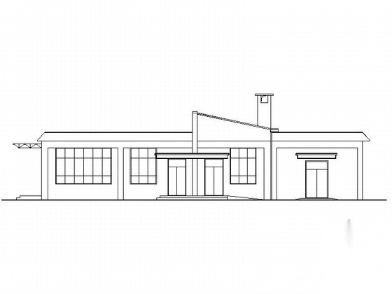 [永嘉县]某小学单层食堂建筑施工图cad施工图下载【ID:165626149】