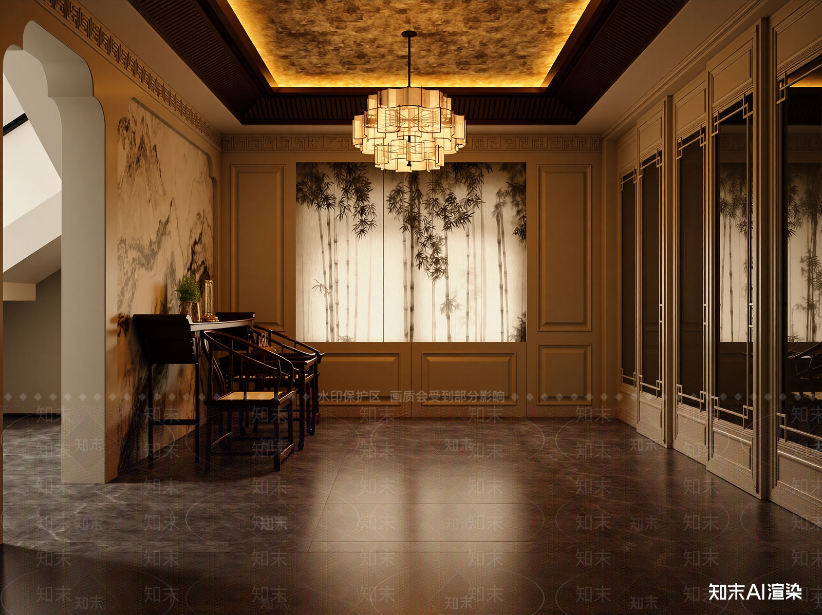 新中式茶馆3D模型下载【ID:1214075444】