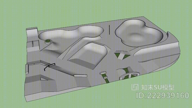 室外混凝土滑冰公园SU模型下载【ID:222939160】