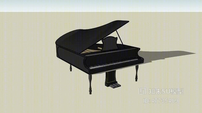 钢琴SU模型下载【ID:47735409】