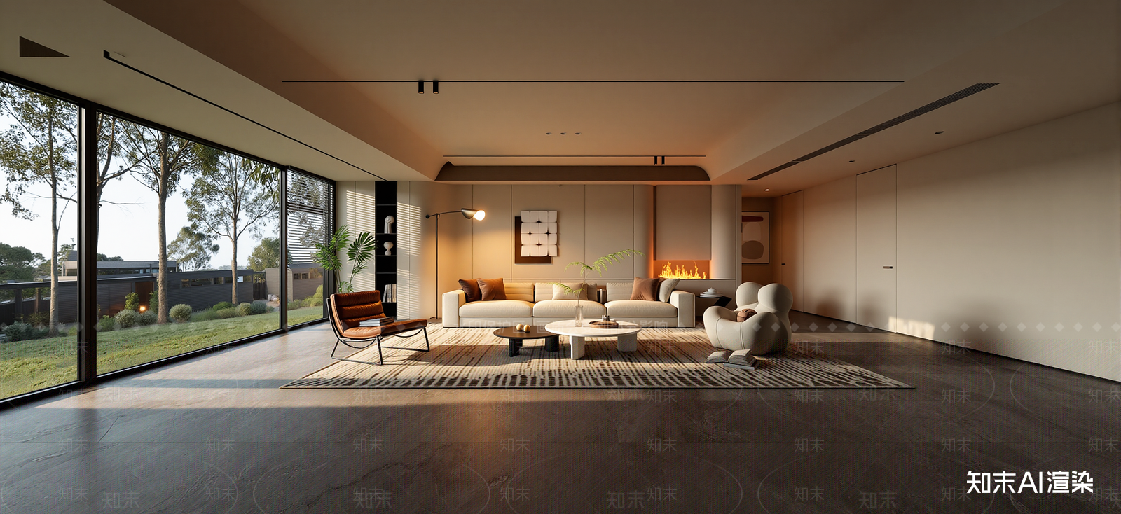 现代观景客厅SU模型下载【ID:1222127750】