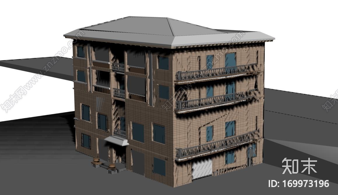 四层新农村楼房CG模型下载【ID:169973196】
