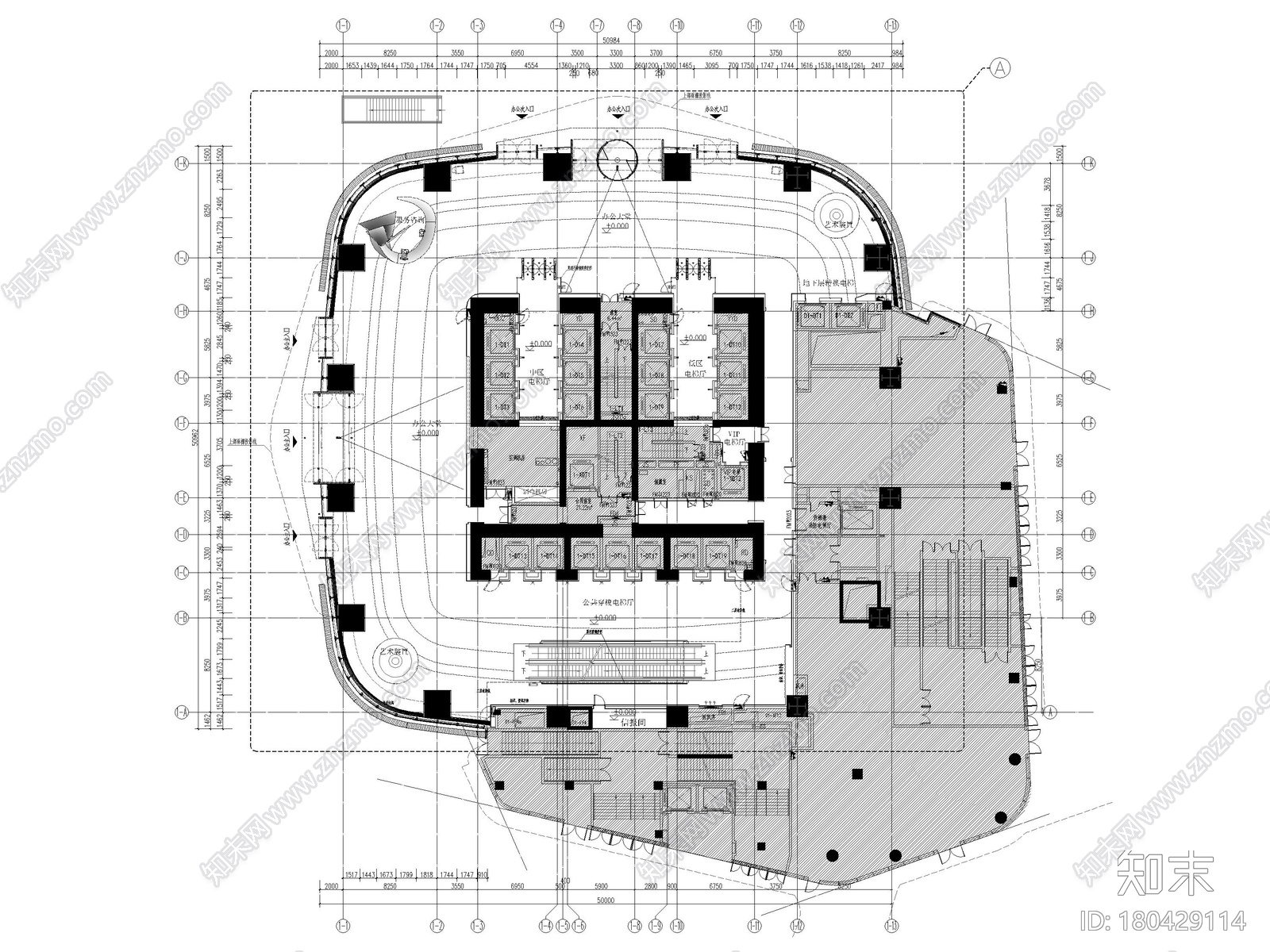 [深圳]前海卓越金融中心室内装修设计施工图施工图下载【ID:180429114】