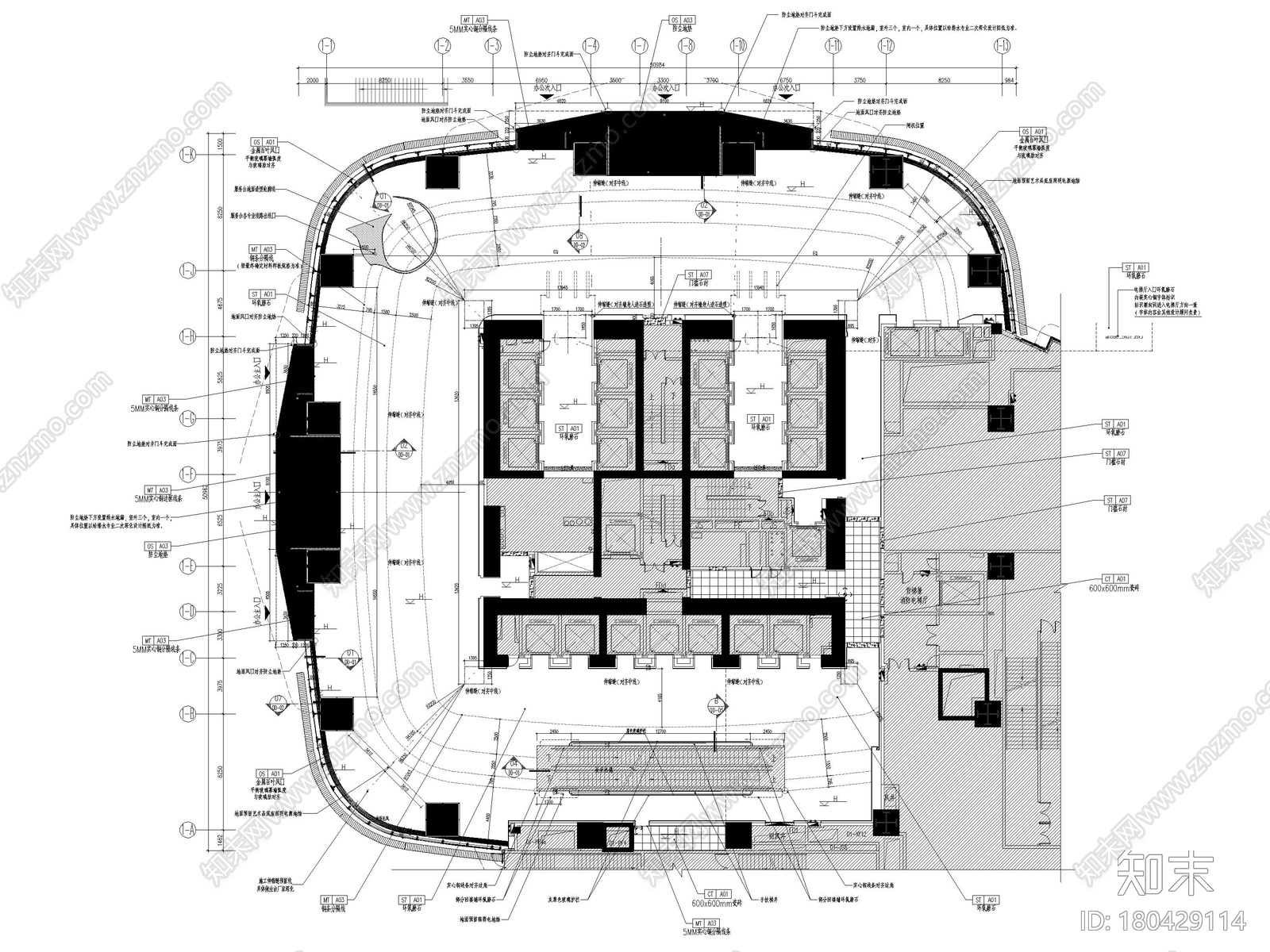 [深圳]前海卓越金融中心室内装修设计施工图施工图下载【ID:180429114】