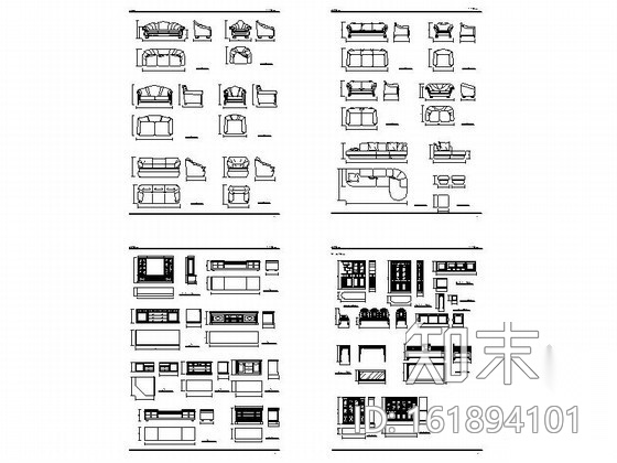 全套各式室内设计CAD图块施工图下载【ID:161894101】