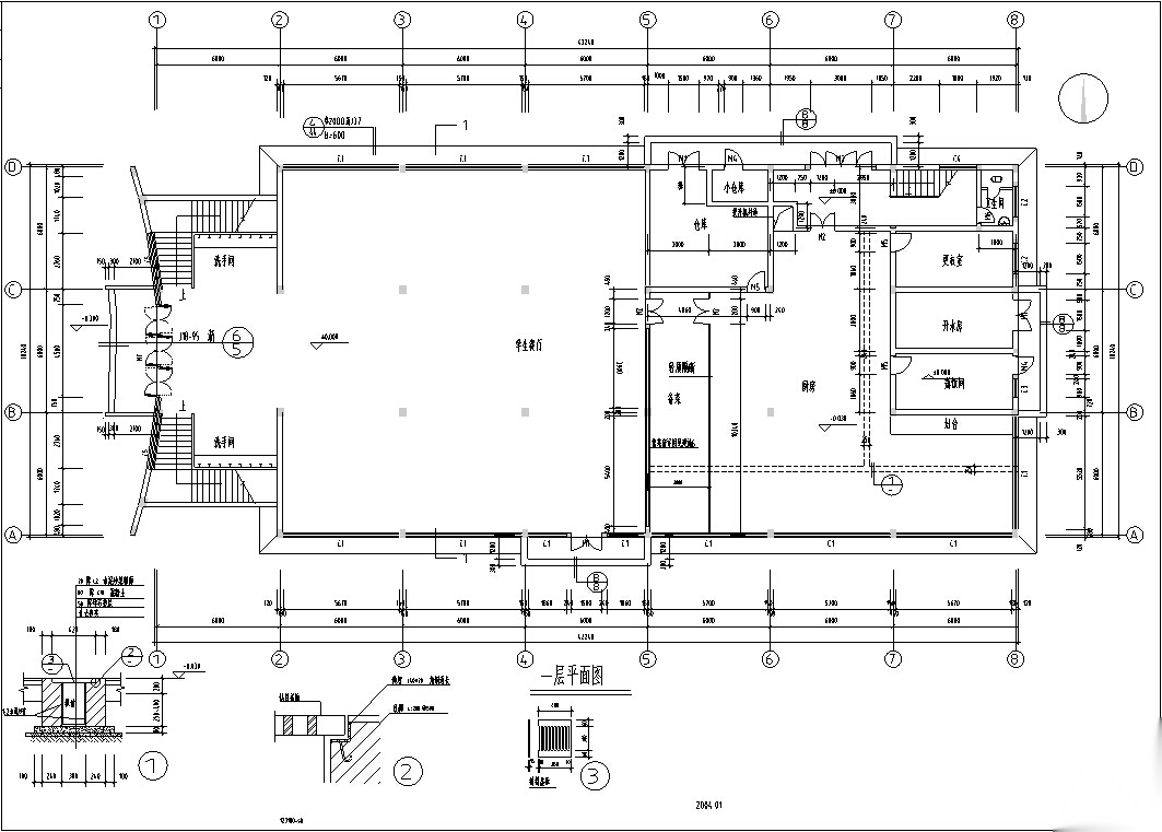 5套配套食堂餐饮建筑设计方案初设图cad施工图下载【ID:165608150】