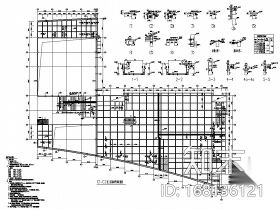 大底盘地下室框架施工图下载【ID:168136121】