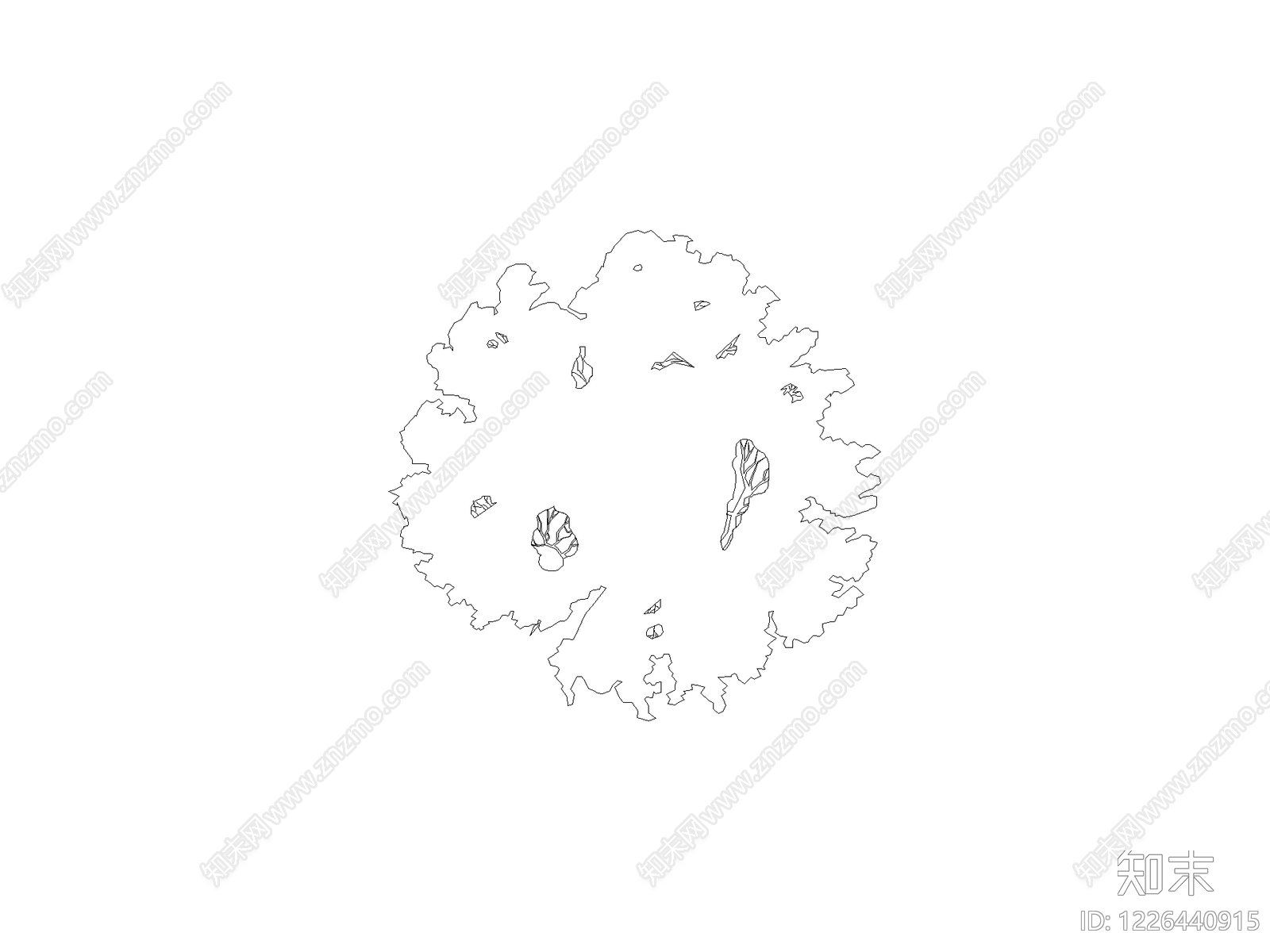 现代乔木种植CAD图纸