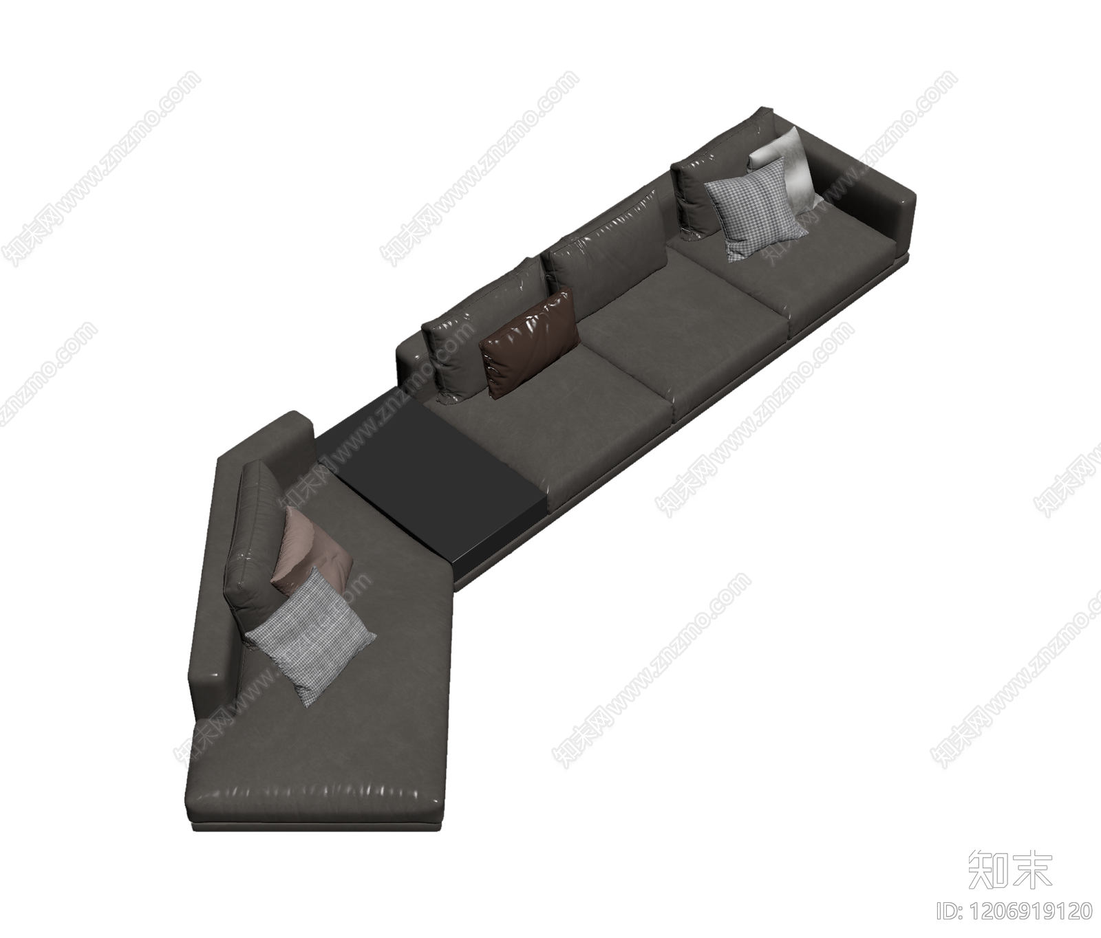 L型皮质沙发组合3D模型下载【ID:1206919120】