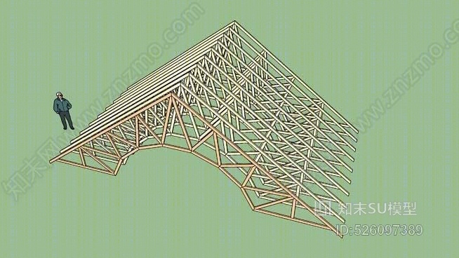 32桶库桁架SU模型下载【ID:526097389】