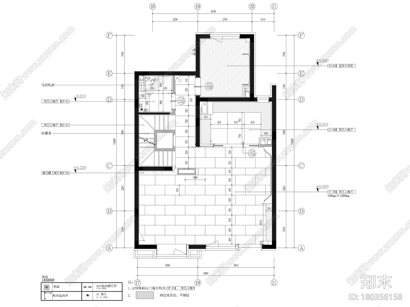 [天津]237㎡三居室下叠别墅装修设计施工图施工图下载【ID:180356158】